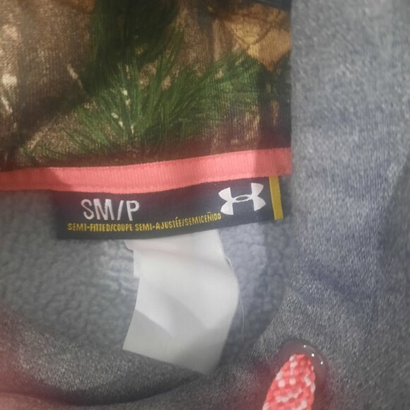 Under Armour Storm Hoodie Semi Fitted Size Sm Gray Pink Camo Camouflage Logo - Picture 5 of 6